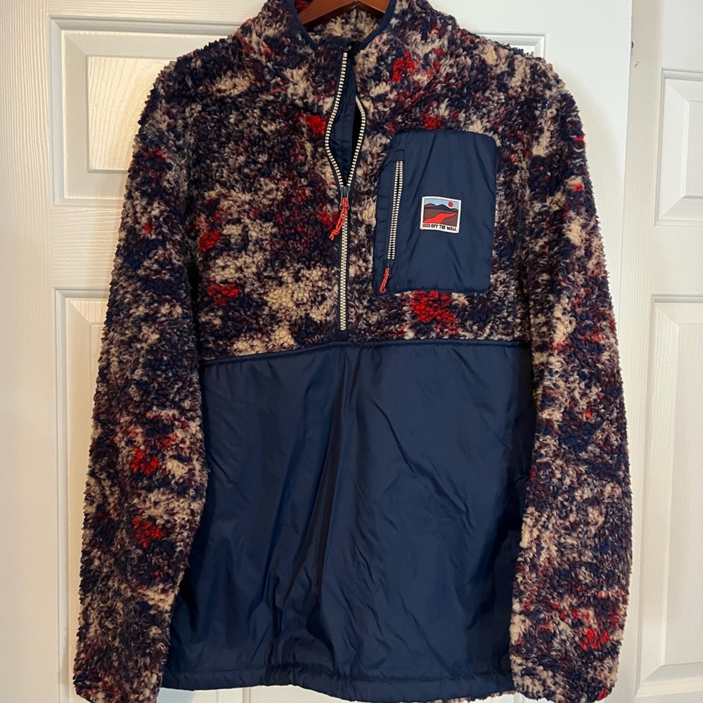 Vans Off the Wall Sherpa Pullover Quarter Zip - Men’s Large EUC